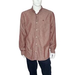 Timberland Men's XXL Slim Fit Red Shirt‎ Button Up Long Sleeve